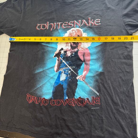 Vintage 1988 Whitesnake Tour T-Shirt David Coverdale Spring Ford 50/50 Tag XL - Picture 8 of 12
